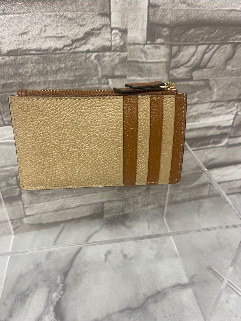 Michael Kors Marilyn Small Colorblock Satchel & Matching Card Case Camel - Picture 13 of 14
